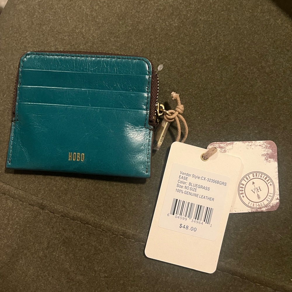 HOBO Teal Leather Card Holder